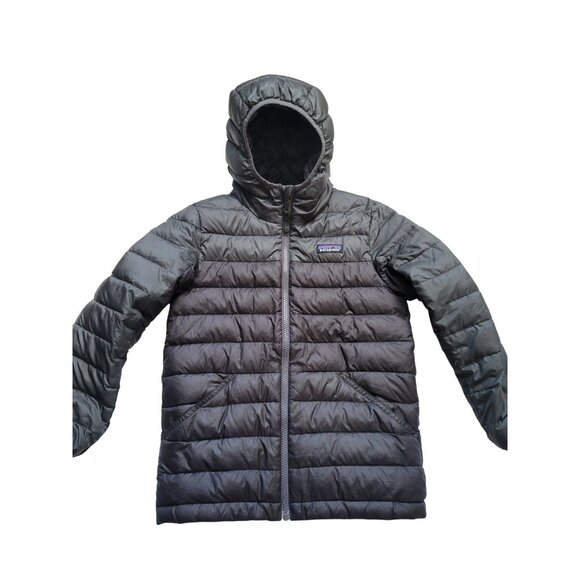 Patagonia Kids Full Zipper Black Puffer Jacket Size M Outer Wear Hiking Camping - Picture 1 of 12